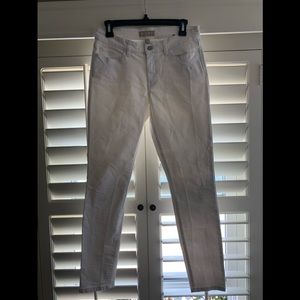 Low rise white jeans